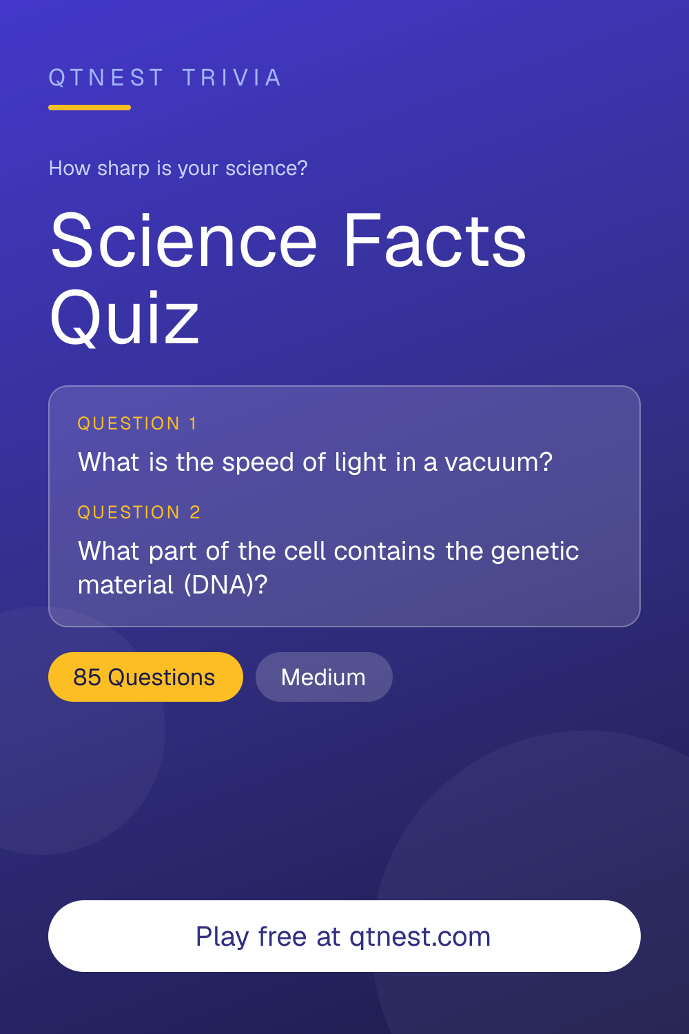 How well do you know science's most fascinating facts? 10 questions on amazing scientific discoveries and phenomena. Free quiz.
