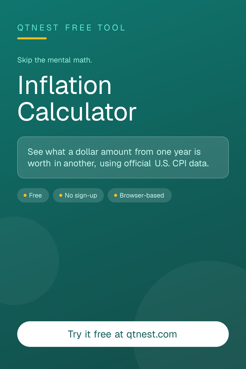 Calculate the value of money between any two years from 1913 to today using official U.S. CPI-U data. See cumulative inflation and the average annual rate.