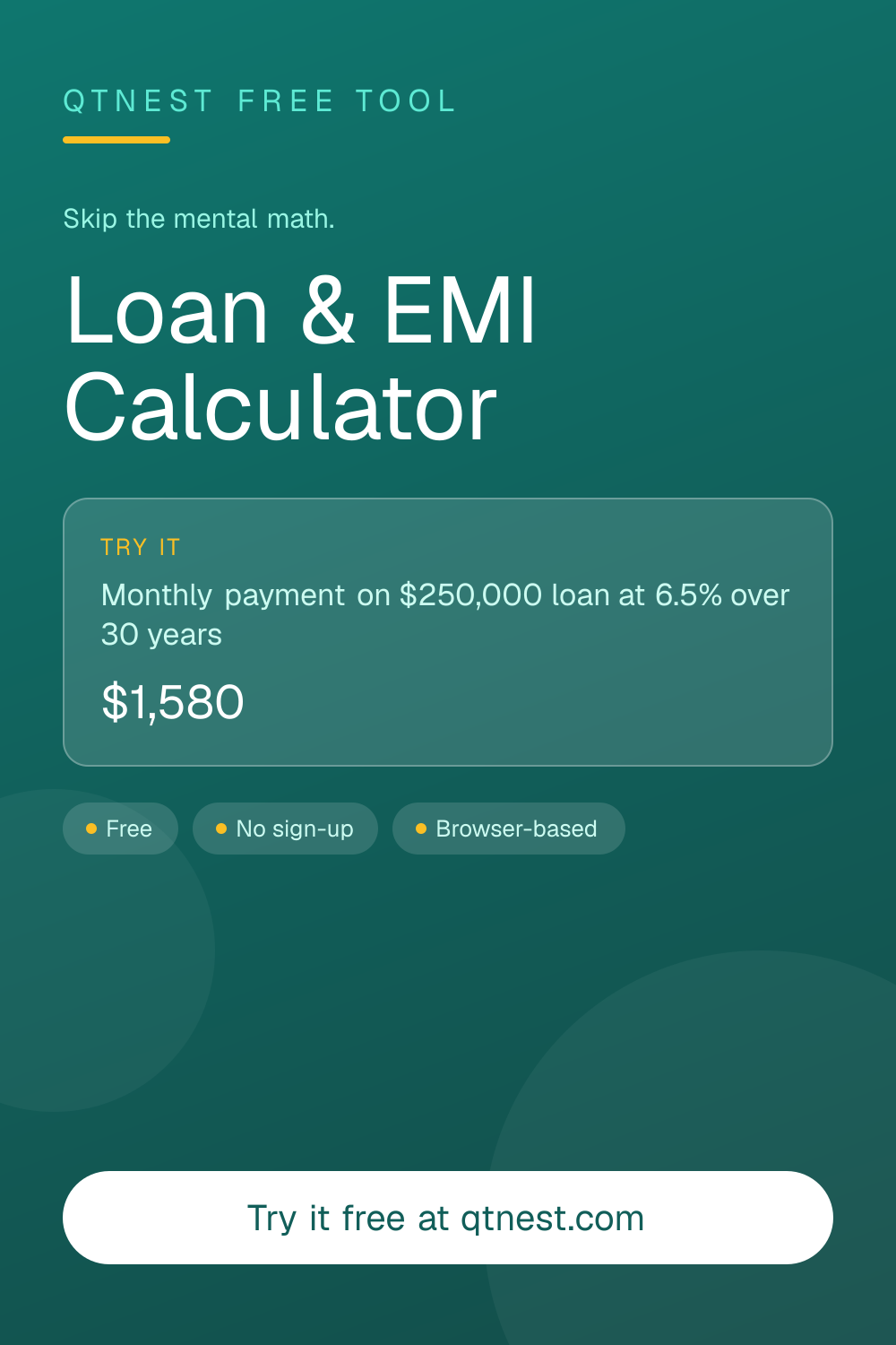 Calculate your monthly EMI, total interest, and total repayment for any loan — home, car, or personal. Enter loan amount, interest rate, and term to get instant results.